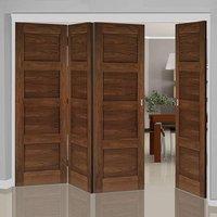 Thrufold Coventry Walnut Shaker 3+1 Folding Door - Prefinished