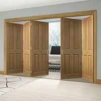 Thrufold Bury Oak 3+2 Folding Door - Prefinished