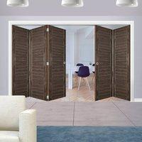 Thrufold Calgary Flush Abachi Wood 3+2 Folding Door - Prefinished