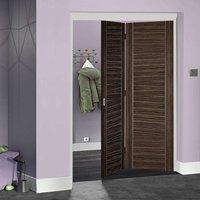 Thrufold Calgary Flush Abachi Wood 2+0 Folding Door - Prefinished