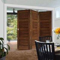 Thrufold Coventry Walnut Shaker 3+0 Folding Door - Prefinished