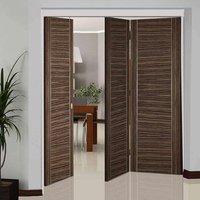 Thrufold Calgary Flush Abachi Wood 2+1 Folding Door - Prefinished