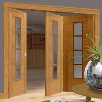 Thrufold Bela Oak 2+1 Folding Door - Prefinished