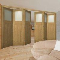 Thrufold Cambridge Period Oak 3+3 Folding Door - Frosted Glass -  Unfinished