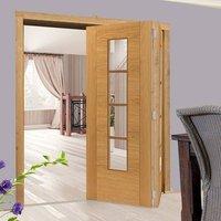 Thrufold Bela Oak 2+0 Folding Door - Prefinished