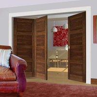 Thrufold Coventry Walnut Shaker 2+1 Folding Door - Prefinished