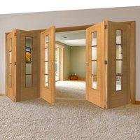 Thrufold Bela Oak 3+2 Folding Door - Prefinished