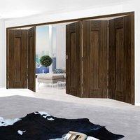 Thrufold Axis Shaker Walnut 3+2 Folding Door Panelled - Prefinished