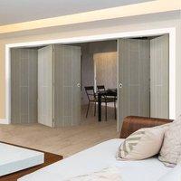 Thrufold Nuance Viridis Cream Flush 3+2 Folding Door - Pre-finished