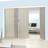 Thrufold Nuance Viridis Cream Flush 3+1 Folding Door - Pre-finished