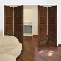 Thrufold Coventry Walnut Shaker 2+2 Folding Door - Prefinished