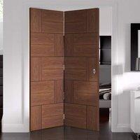 Thrufold Ravenna Walnut Flush 2+0 Folding Door - Prefinished