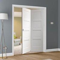 Thrufold Severo White 4 Panel 2+0 Folding Door - Prefinished