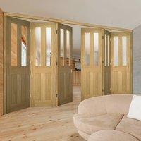 Thrufold Eton Oak 3+3 Folding Door - Clear Glass - Unfinished