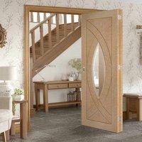 Thrufold Treviso Oak 2+0 Folding Door - Clear Glass