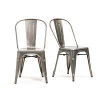 Tolix Industrial Style Gun Metal Dining Chairs