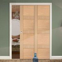 Twin Telescopic Pocket Latina Oak Veneer Door