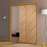 Twin Telescopic Pocket Monza Oak Veneer Door