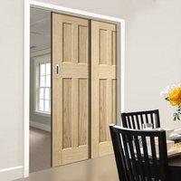 Twin Telescopic Pocket DX 60's Nostalgia Oak Veneer Doors