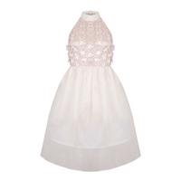 Ukulele Aurora Champagne Organza Halterneck Dress