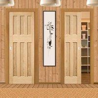 Unilateral Pocket DX 60's Nostalgia Oak Veneer Doors