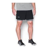 Under Armours Men's Qualifier 2 in 1 Shorts - Black/Steel - L