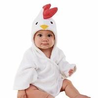 URAQT Cute Animal Baby Bathrobe Soft Hooded Towels Infant Wrap Chicken