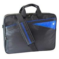 V7 Edge Frontloader 16in Black - Blue Polyester Upto 38x26x4.4cm