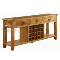 Vancouver Oak 3 Drawer Console / Wine Table