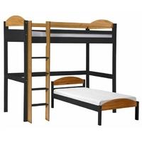 Verona Maximus Graphite Pine and Antique L Shape High Sleeper Bed