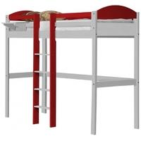 Verona Maximus Whitewash Pine and Red with Central Ladder High Sleeper Bed