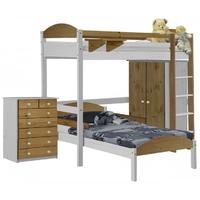 Verona Maximus Whitewash Pine and Antique L Shape High Sleeper Bed Set 2