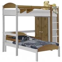 Verona Maximus Whitewash Pine and Antique L Shape High Sleeper Bed Set 1