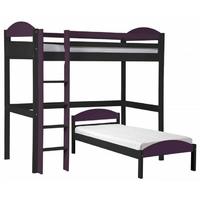 Verona Maximus Graphite Pine and Lilac L Shape High Sleeper Bed