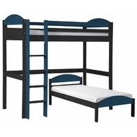 Verona Maximus Graphite Pine and Blue L Shape High Sleeper Bed