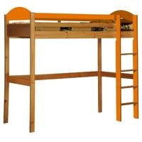 Verona Maximus Antique Pine and Orange High Sleeper Bed