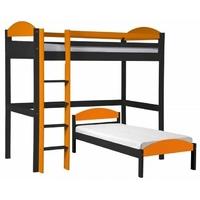 Verona Maximus Graphite Pine and Orange L Shape High Sleeper Bed