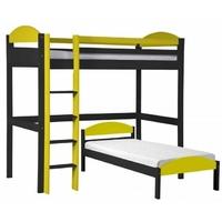 Verona Maximus Graphite Pine and Lime L Shape High Sleeper Bed