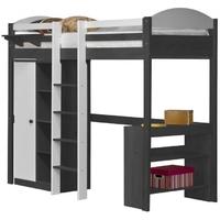 Verona Maximus Graphite Pine and White with Central Ladder High Sleeper Bed Set 1