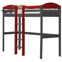 Verona Maximus Graphite Pine and Red with Central Ladder High Sleeper Bed