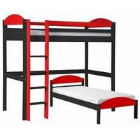 Verona Maximus Graphite Pine and Red L Shape High Sleeper Bed