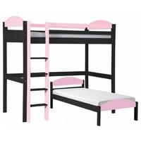 Verona Maximus Graphite Pine and Pink L Shape High Sleeper Bed