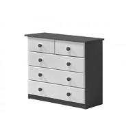 Verona 3 plus 2 Drawer Graphite Chest with White