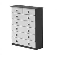 Verona 5 plus 2 Drawer Graphite Chest with White