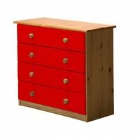 Verona 4 Drawer Chest Red