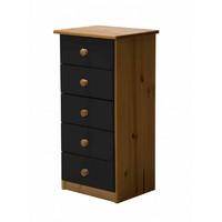 Verona 5 Drawer Bedside Table Graphite