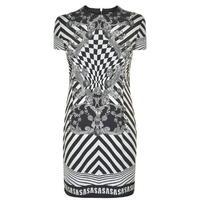 VERSUS VERSACE Monotone Baroque Print Dress