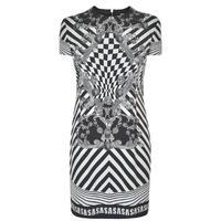 VERSUS VERSACE Monotone Baroque Print Dress