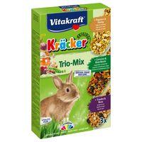 Vitakraft Dwarf Rabbit Cracker Sticks Trio-Mix - 3 x 3 Pack (Vegetables, Grapes, Forest Berries)