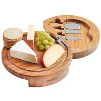 VonShef Round Cheese Board & Knife Set